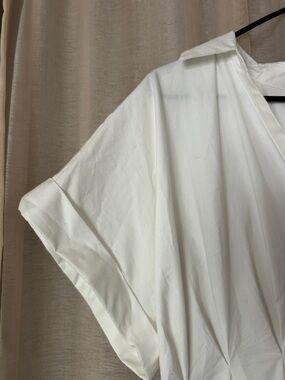 Crisp, white shirt dress, 1x